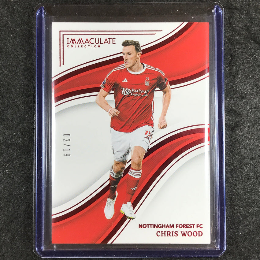2023-24 Immaculate Soccer CHRIS WOOD Base Ruby Red 2/19 #217