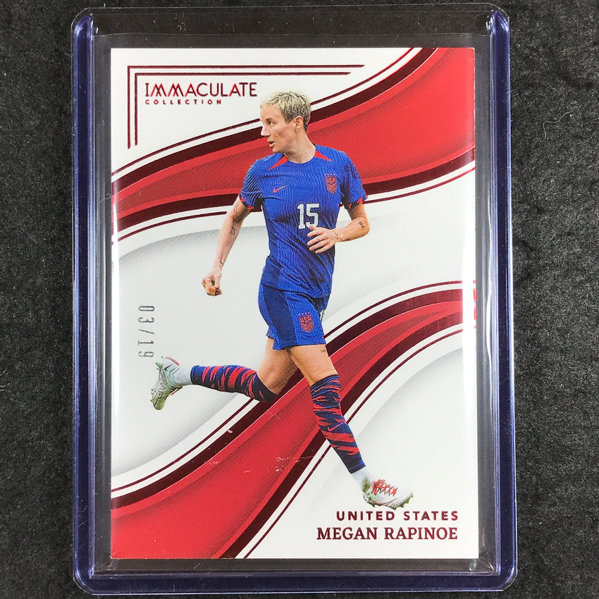 2023-24 Immaculate Soccer MEGAN RAPINOE Base Ruby Red 3/19 #256
