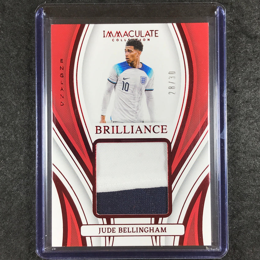 2023-24 Immaculate Soccer JUDE BELLINGHAM Brilliance Relic Ruby Red 28/30