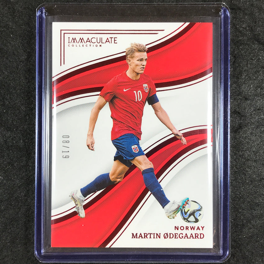 2023-24 Immaculate Soccer MARTIN ODEGAARD Base Ruby Red 8/19 #39