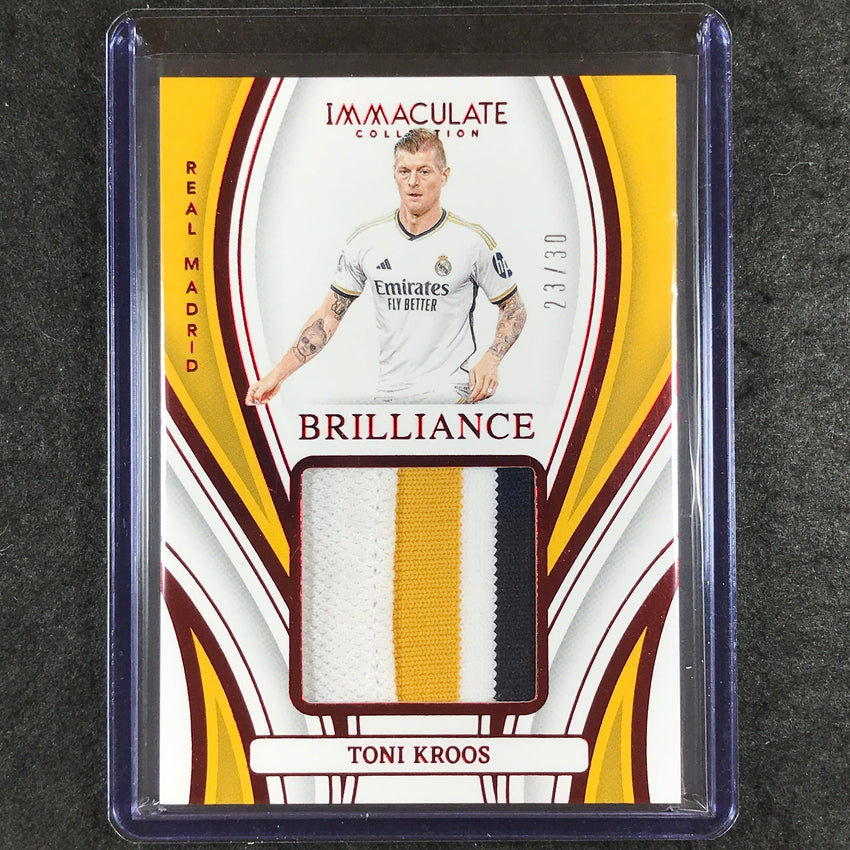 2023-24 Immaculate Soccer TONI KROOS Brilliance Relic Ruby Red 23/30