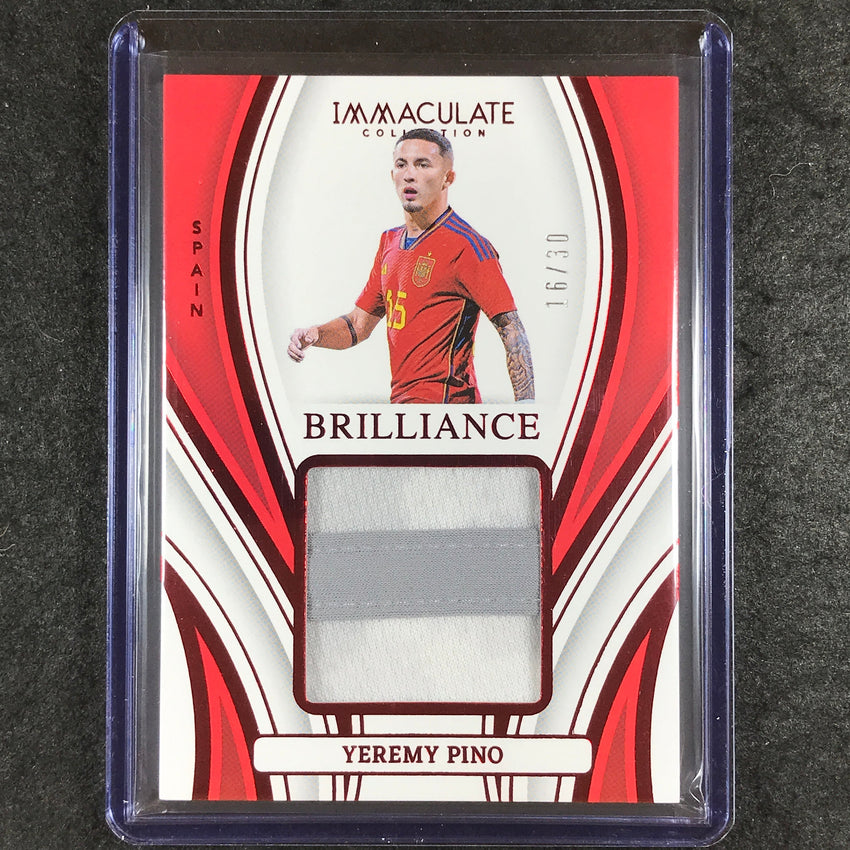 2023-24 Immaculate Soccer YEREMY PINO Brilliance Relic Ruby Red 16/30