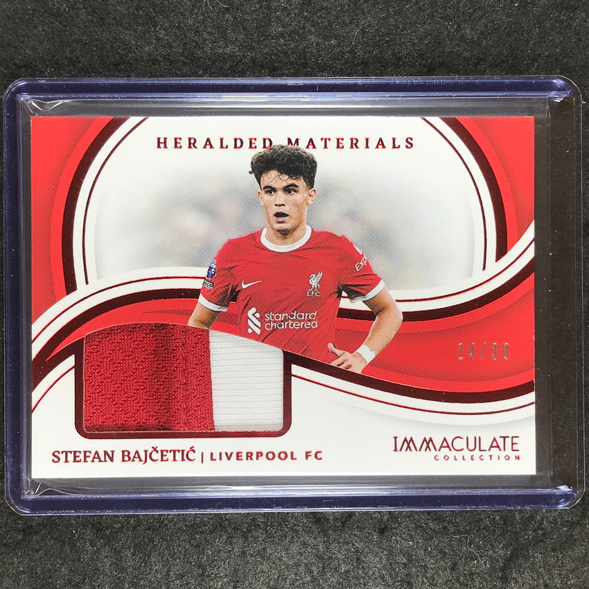 2023-24 Immaculate Soccer STEFAN BAJCETIC Heralded Material Relic Ruby Red 24/30