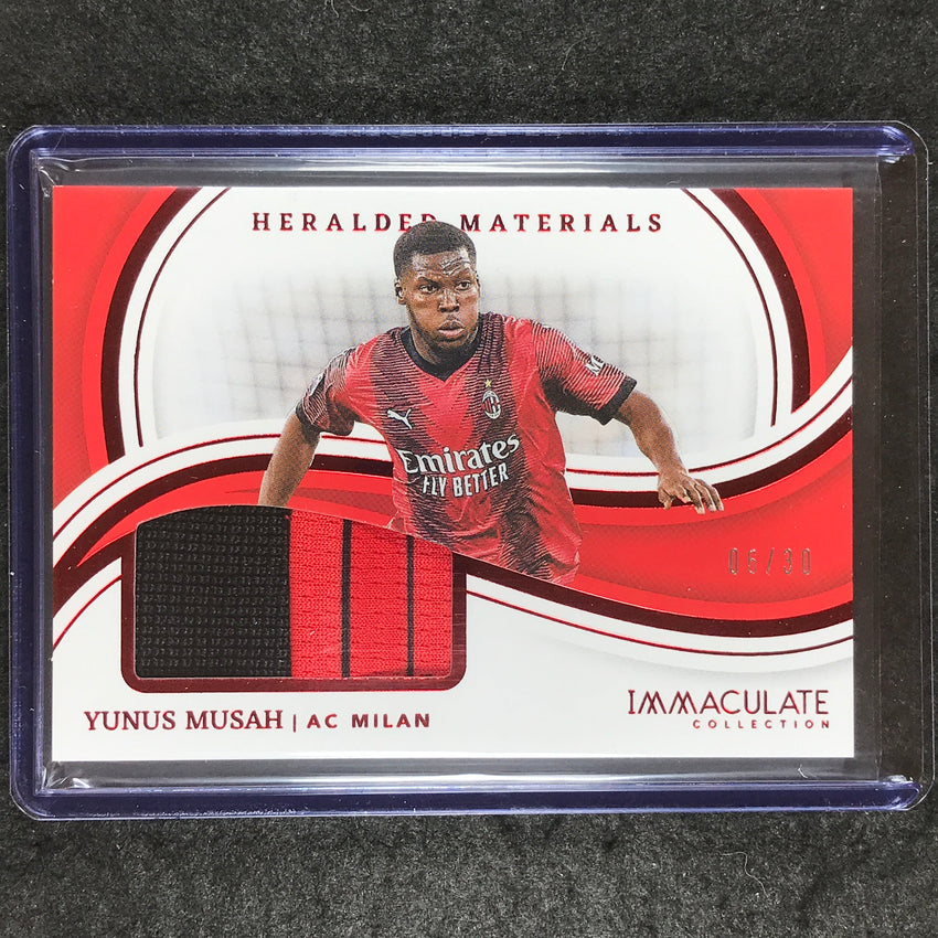 2023-24 Immaculate Soccer YUNUS MUSAH Heralded Materials Relic Ruby Red 6/30