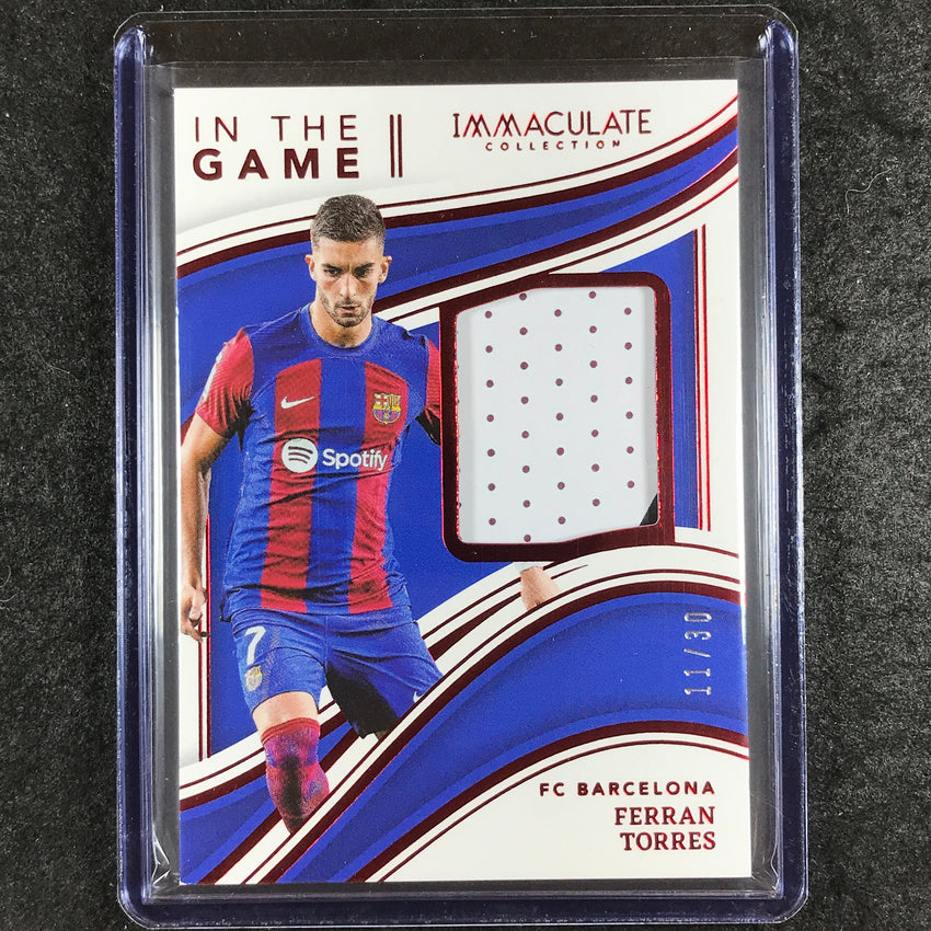 2023-24 Immaculate Soccer FERRAN TORRES In The Game Relic Ruby Red 11/30