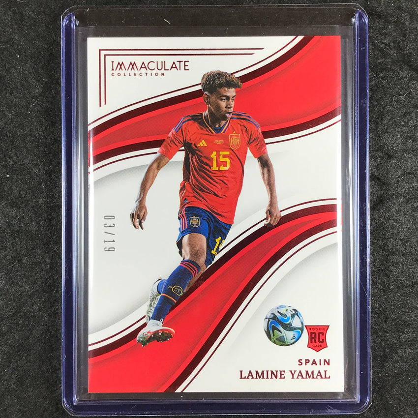 2023-24 Immaculate Soccer LAMINE YAMAL Base Rookie Ruby Red 3/19 #50