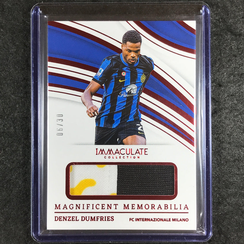 2023-24 Immaculate Soccer DENZEL DUMFRIES Magnificent Memorabilia Ruby Red 6/30