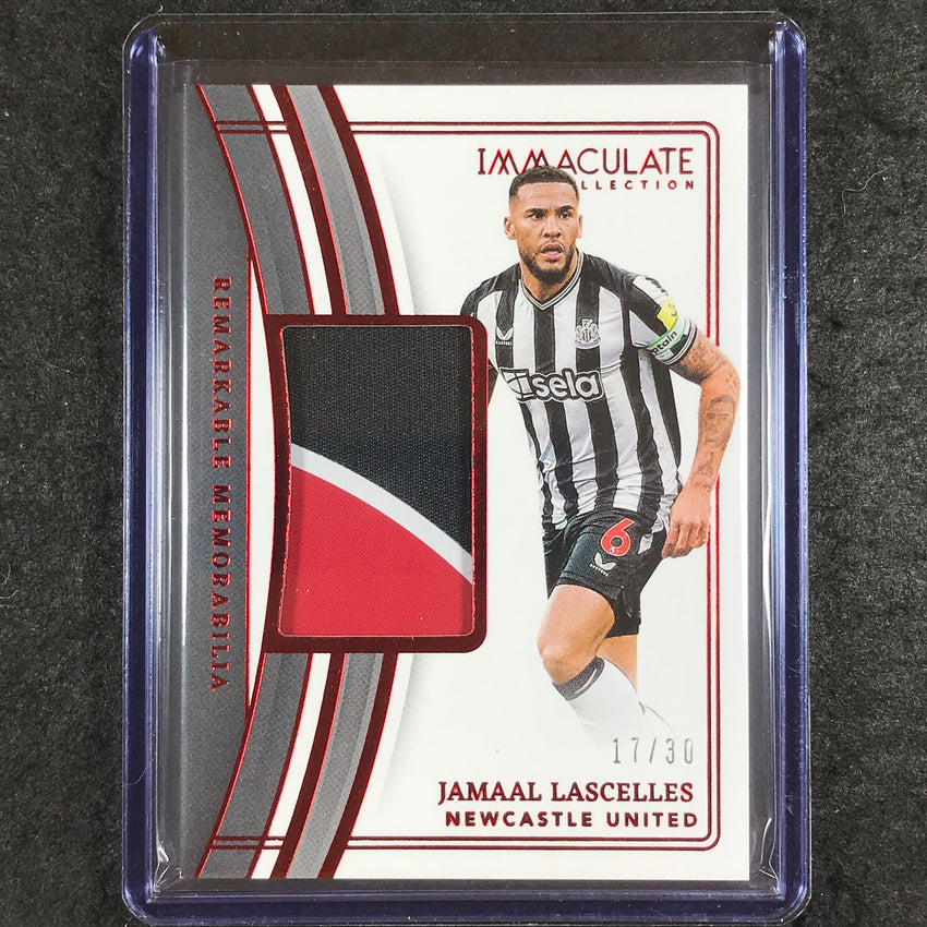 2023-24 Immaculate Soccer JAMAAL LASCELLES Remarkable Memorabilia Ruby Red 17/30