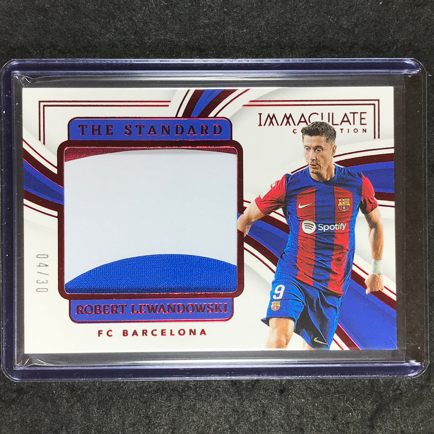 2023-24 Immaculate Soccer ROBERT LEWANDOWSKI The Standard Patch Ruby Red 4/30