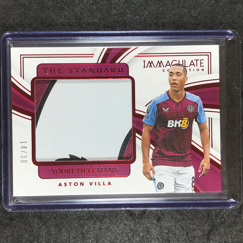 2023-24 Immaculate Soccer YOURI TIELEMANS The Standard Patch Ruby Red 14/30