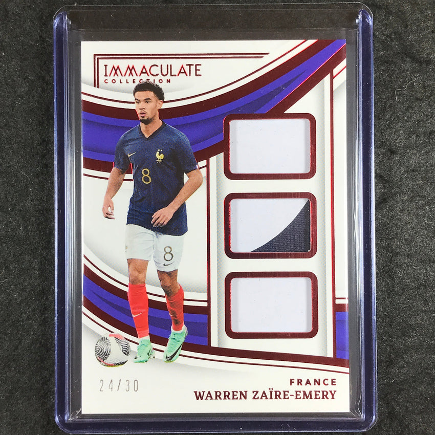 2023-24 Immaculate Soccer WARREN ZAIRE-EMERY Triple Patches Ruby Red 24/30