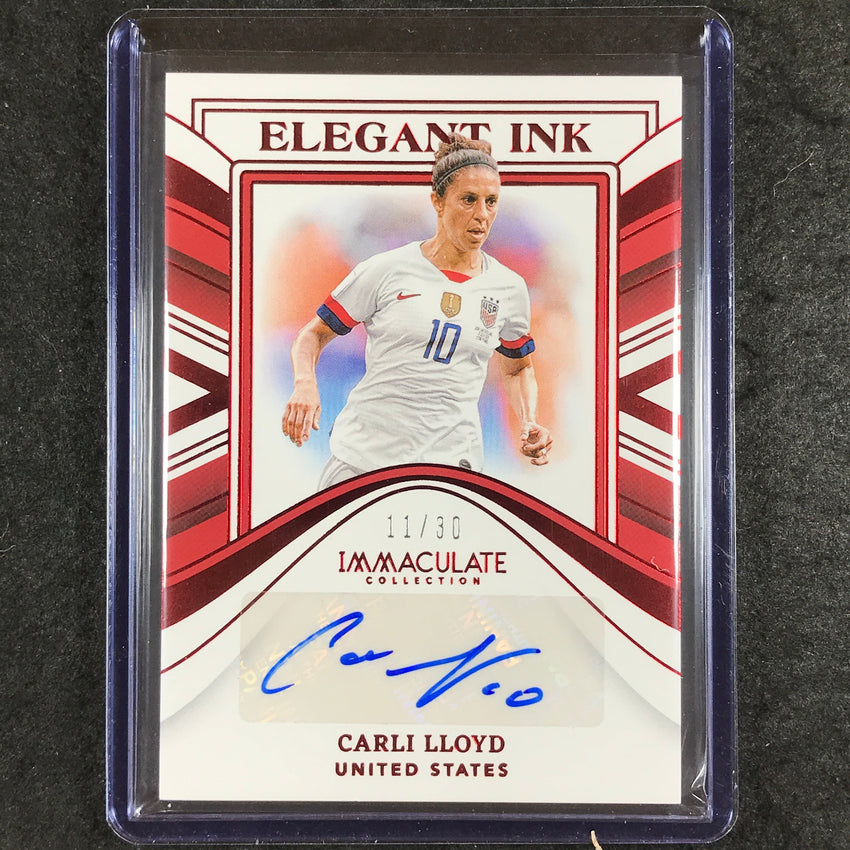 2023-24 Immaculate Soccer CARLI LLOYD Elegant Ink Auto Ruby Red 11/30