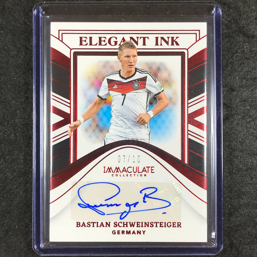 2023-24 Immaculate Soccer BASTIAN SCHWEINSTEIGER Elegant Ink Auto Ruby Red 7/10