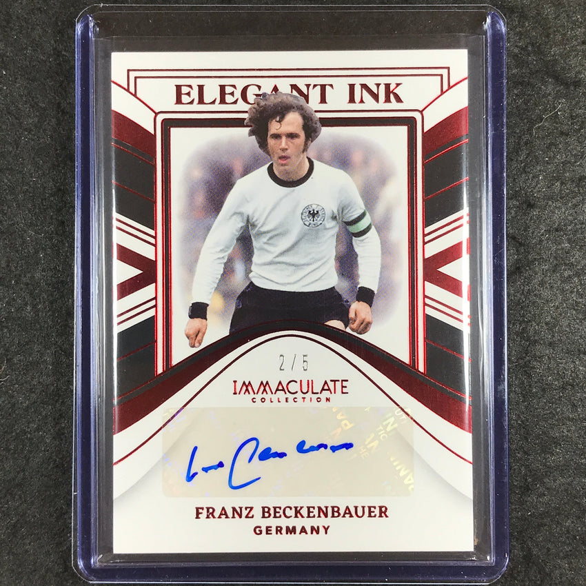 2023-24 Immaculate Soccer FRANZ BECKENBAUER Elegant Ink Auto Ruby Red 2/5