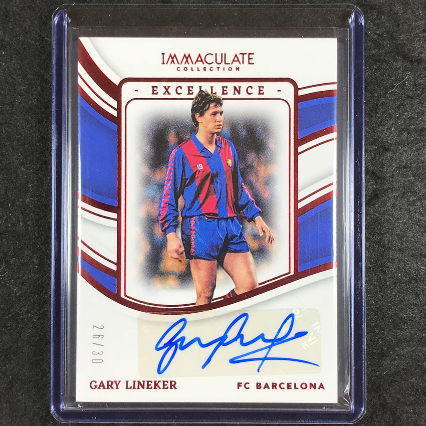 2023-24 Immaculate Soccer GARY LINEKER Excellence Auto Ruby Red 26/30