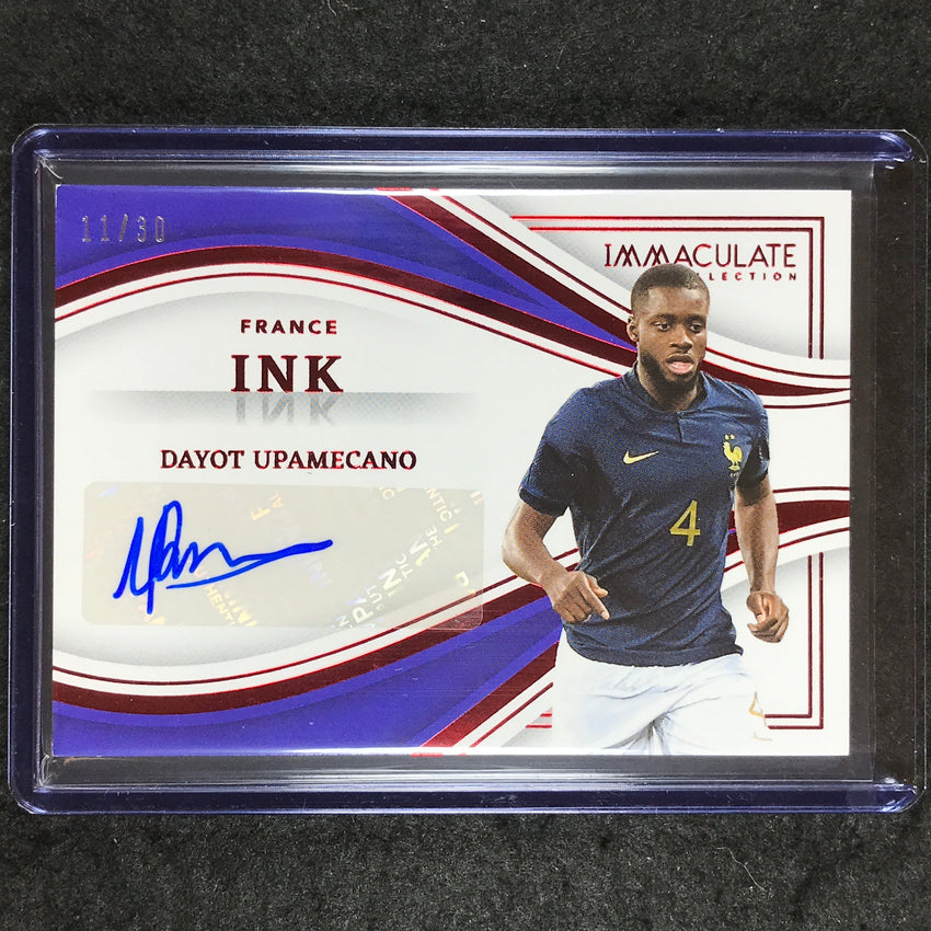 2023-24 Immaculate Soccer DAYOT UPAMECANO Ink Auto Ruby Red 11/30