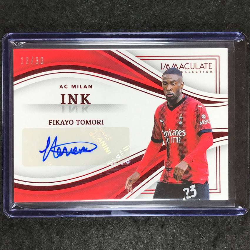 2023-24 Immaculate Soccer FIKAYO TOMORI Ink Auto Ruby Red 16/30
