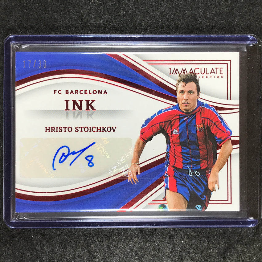 2023-24 Immaculate Soccer HRISTO STOICHKOV Ink Auto Ruby Red 17/30