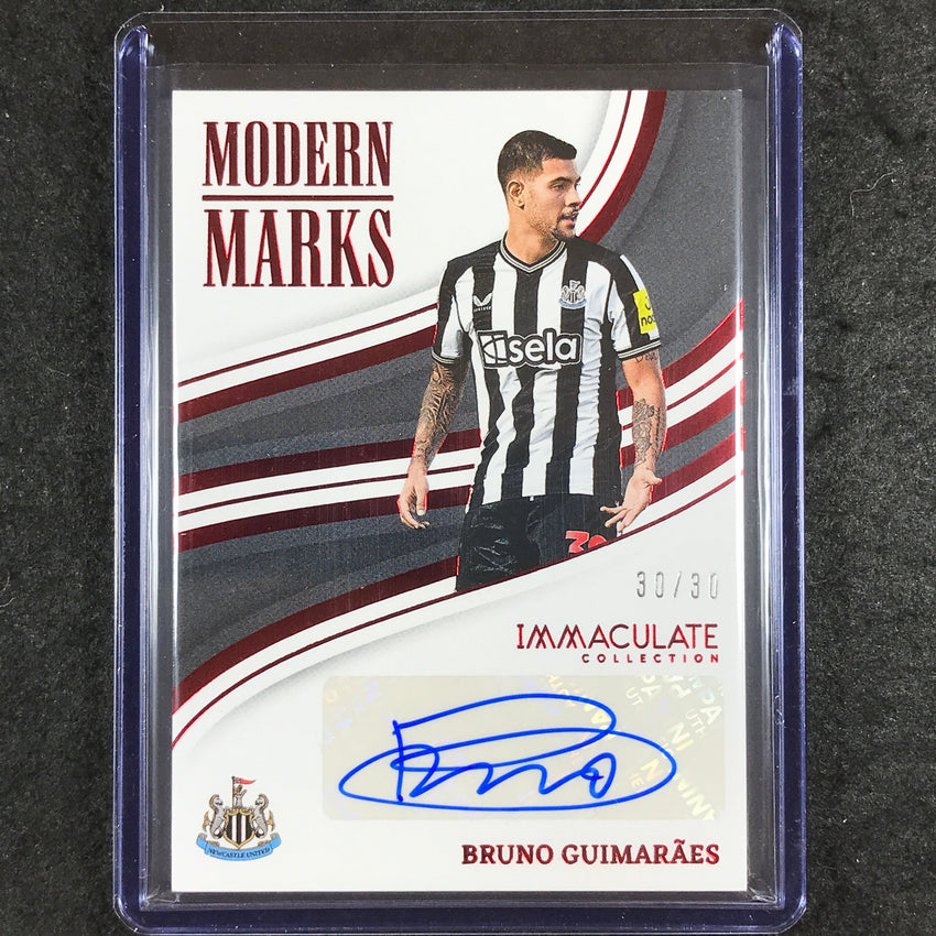 2023-24 Immaculate Soccer BRUNO GUIMARAES Modern Marks Auto Ruby Red 30/30