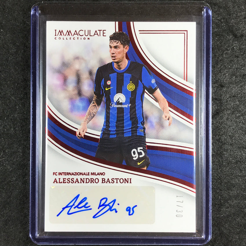 2023-24 Immaculate Soccer ALESSANDRO BASTONI Numbers Auto Ruby Red 17/30