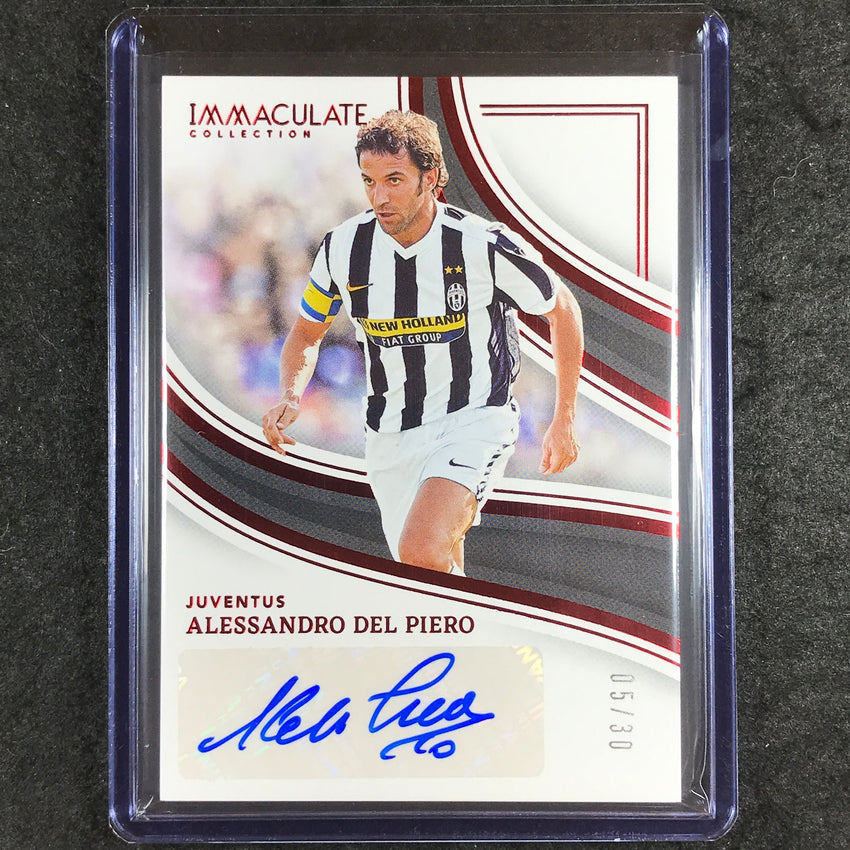 2023-24 Immaculate Soccer ALESSANDRO DEL PIERO Numbers Auto Ruby Red 5/30