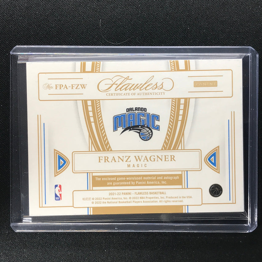 2021-22 Flawless Franz Wagner Flawless Rookie Patch Auto Horizontal Silver 21/25