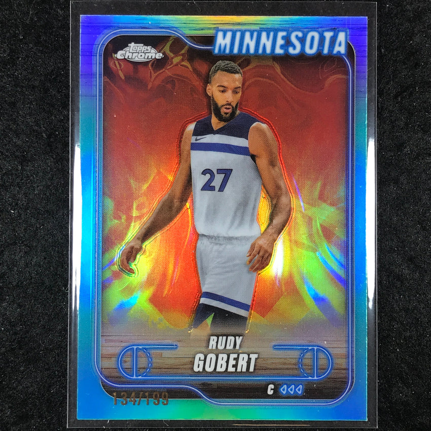2024-25 Topps Chrome Basketball RUDY GOBERT Aqua 134/199 #90