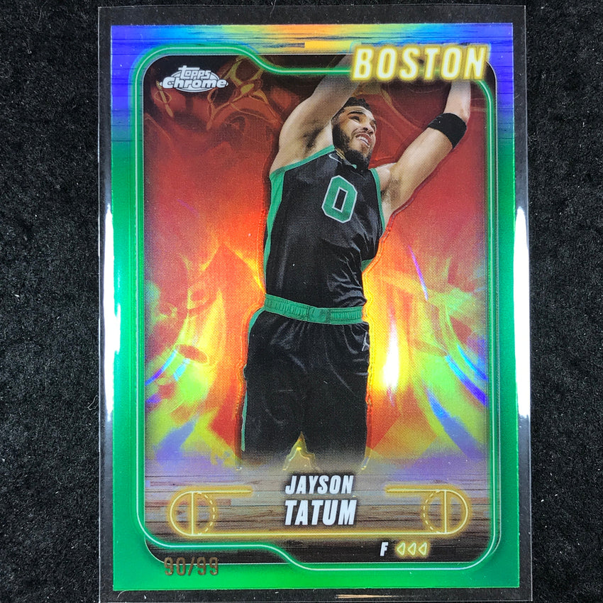 2024-25 Topps Chrome Basketball JAYSON TATUM Base Green 90/99 #51