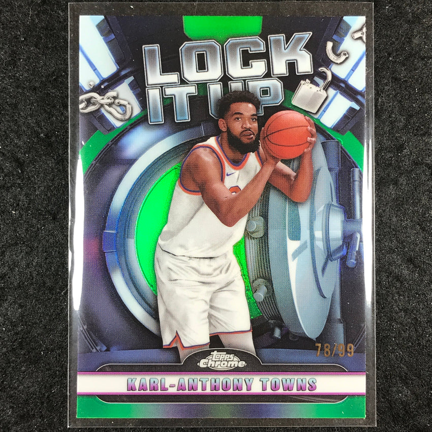 2024-25 Topps Chrome Basketball KARL-ANTHONY TOWNS Lock It Up Green 78/99 #6