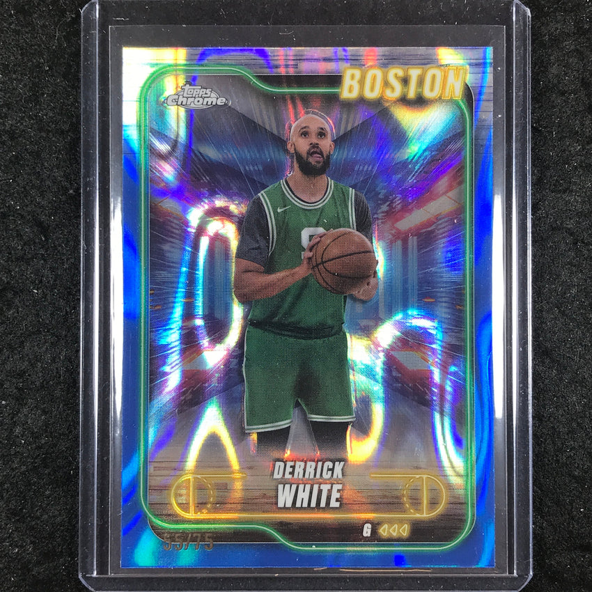 2024-25 Topps Chrome Basketball DERRICK WHITE Base Blue Lava 55/75 #45