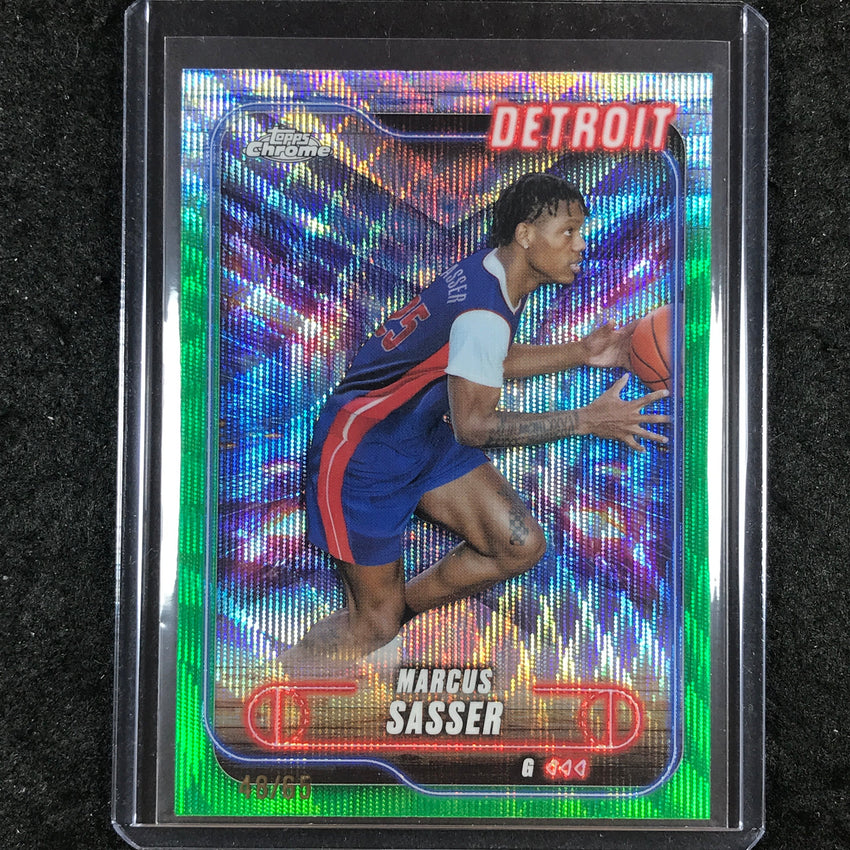 2024-25 Topps Chrome Basketball MARCUS SASSER Base Green Wave 48/65 #49