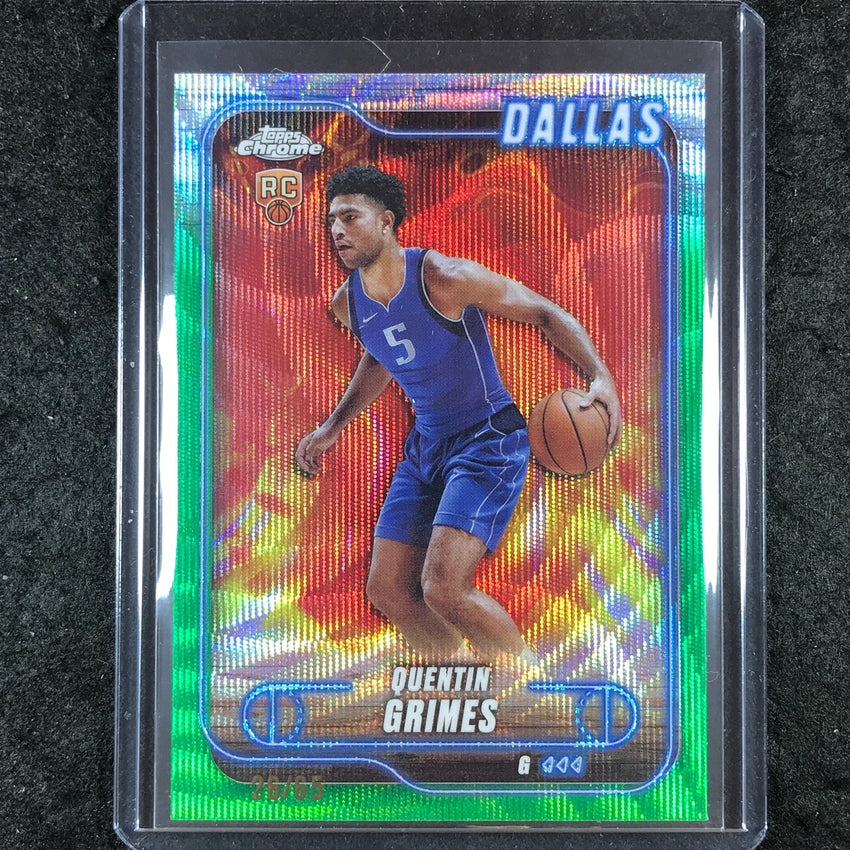 2024-25 Topps Chrome Basketball QUENTIN GRIMES Base Green Wave 26/65 #163