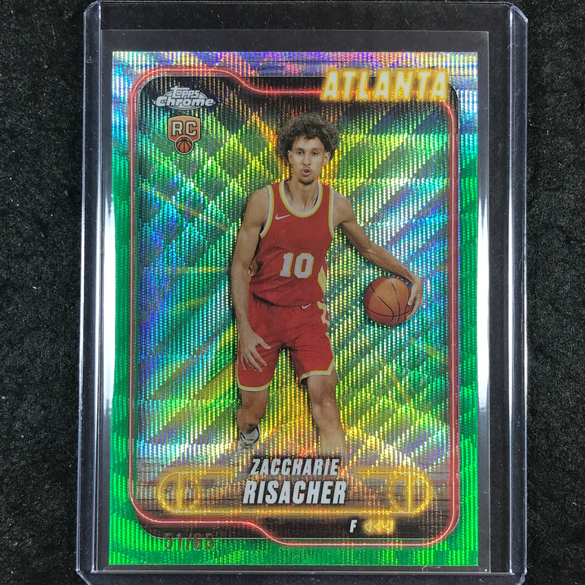 2024-25 Topps Chrome ZACCHARIE RISACHER Rookie Base Green Wave 51/65 #169