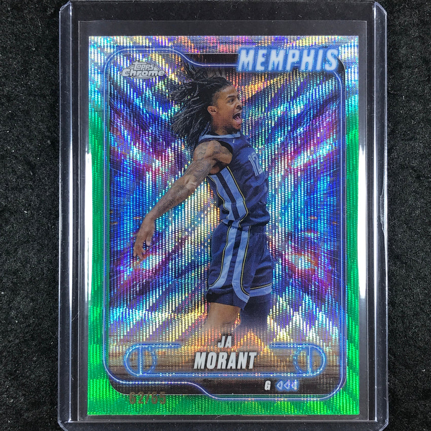 2024-25 Topps Chrome Basketball JA MORANT Base Green Wave 62/65 #188