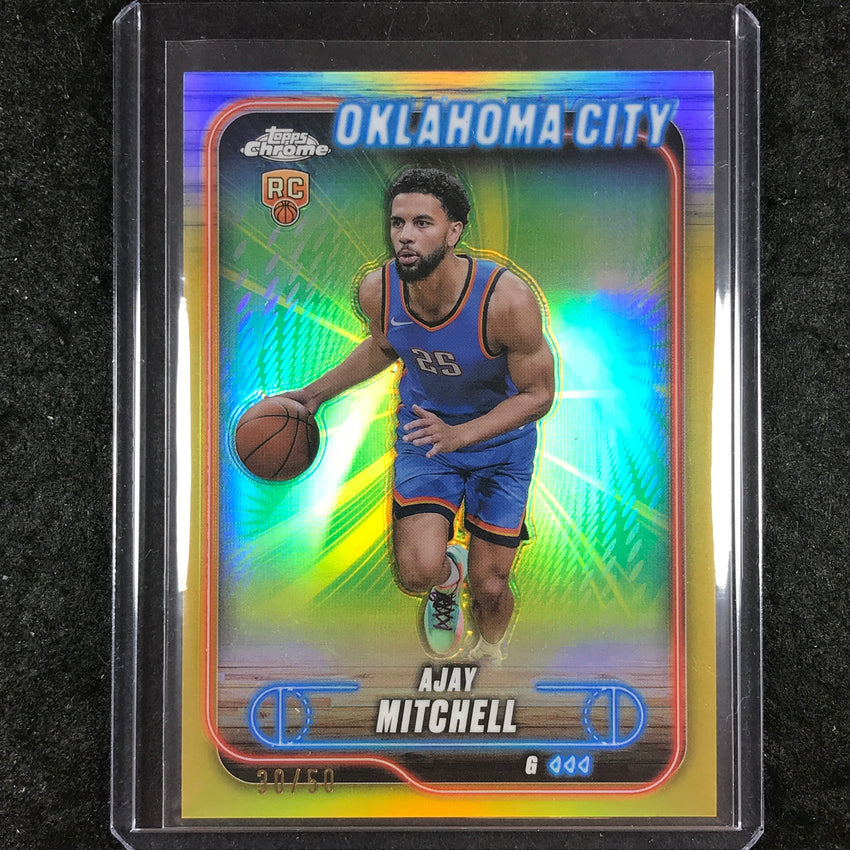 2024-25 Topps Chrome Basketball AJAY MITCHELL Rookie Base Gold 30/50 #132