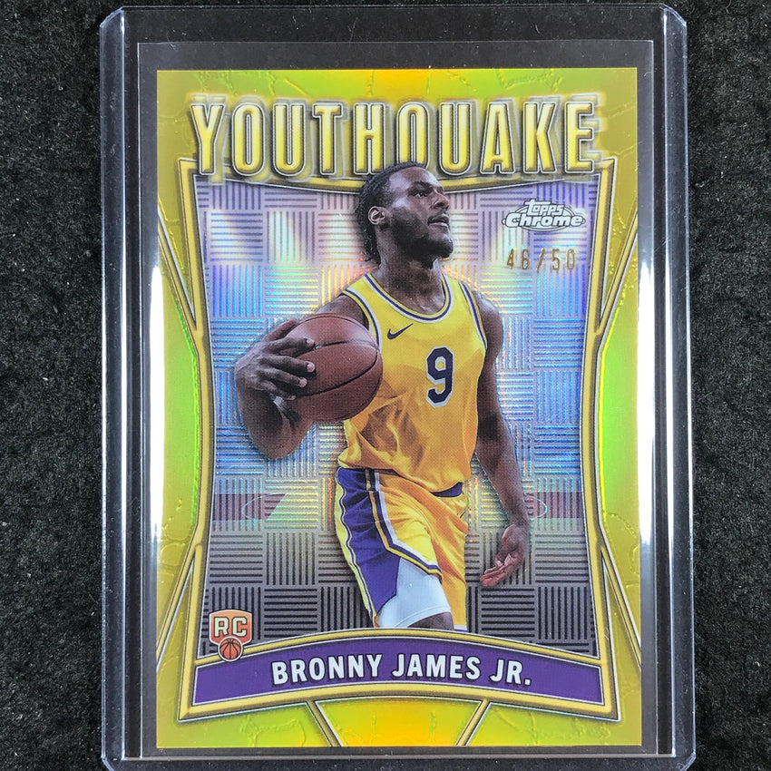 2024-25 Topps Chrome Basketball BRONNY JAMES JR. Youthquake Rookie Gold 46/50