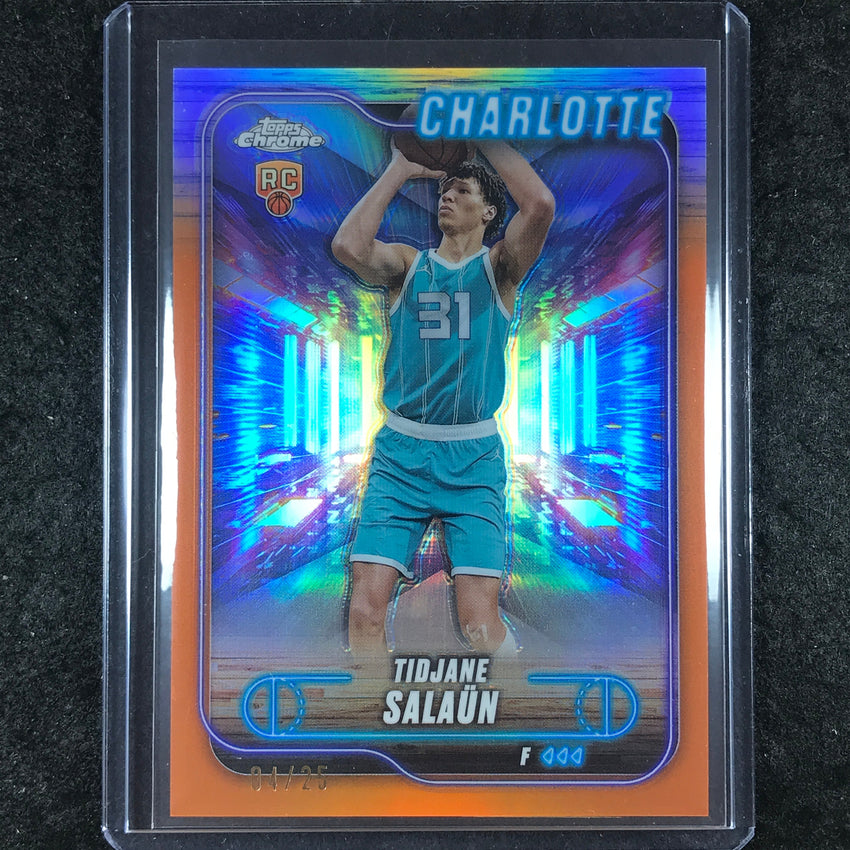 2024-25 Topps Chrome Basketball TIDJANE SALAUN Rookie Base Orange 4/25 #148
