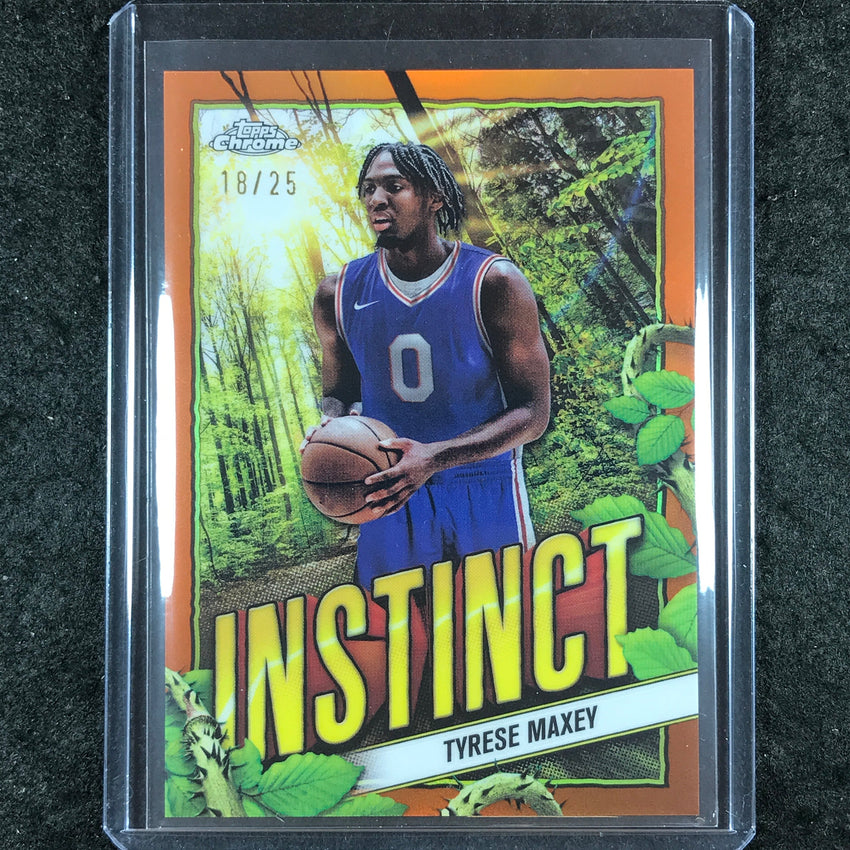 2024-25 Topps Chrome Basketball TYRESE MAXEY Instinct Orange 18/25 #21