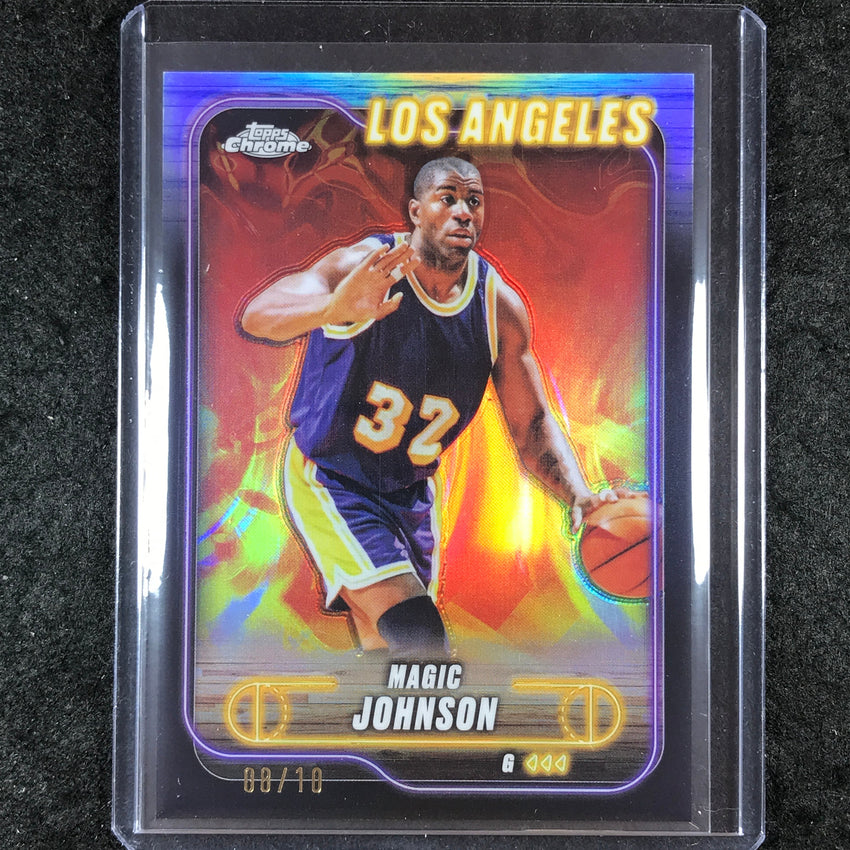 2024-25 Topps Chrome Basketball MAGIC JOHNSON Base Black 8/10 #59