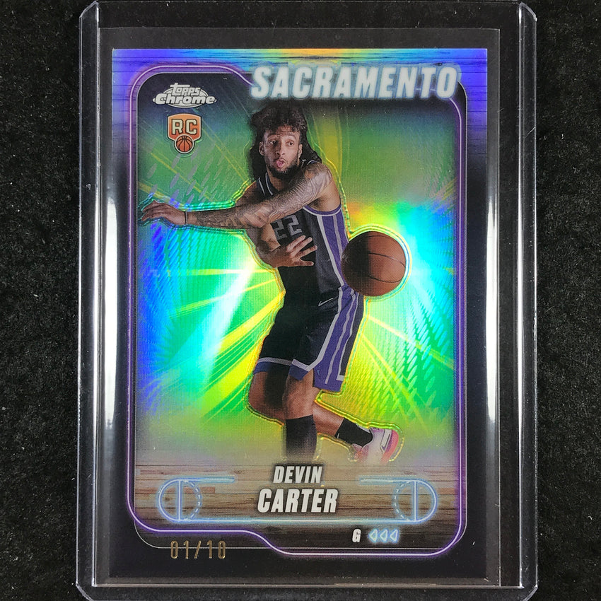 2024-25 Topps Chrome Basketball DEVIN CARTER Rookie Base Black 1/10 #134