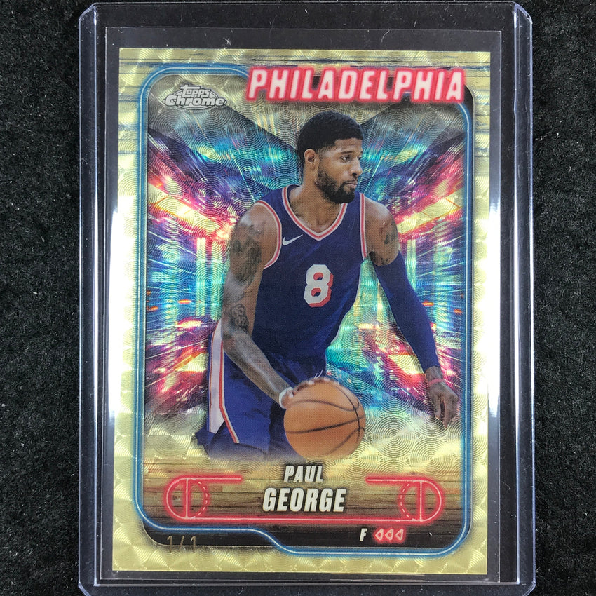2024-25 Topps Chrome Basketball PAUL GEORGE Base Superfractor 1/1 #135