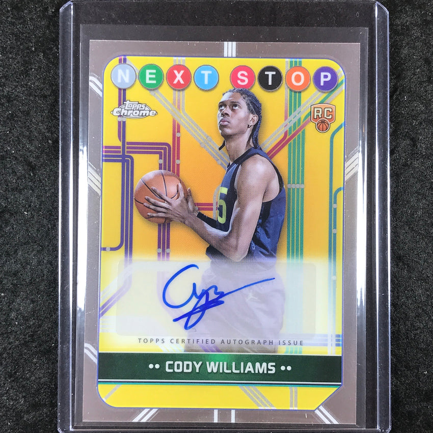 2024-25 Topps Chrome Basketball CODY WILLIAMS Next Stop Rookie Auto Base #CW