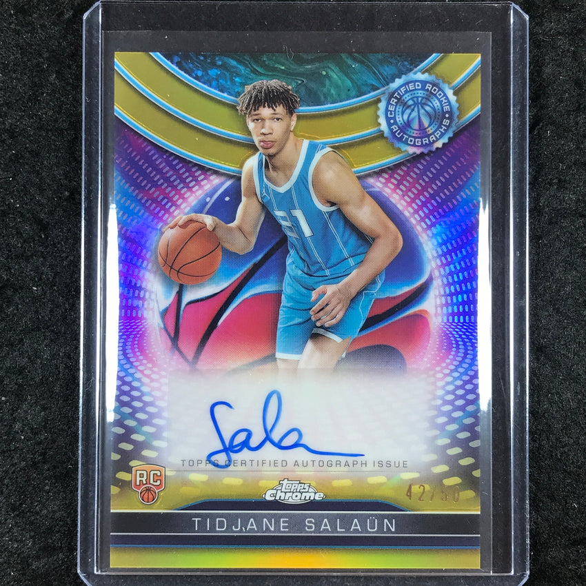 2024-25 Topps Chrome Basketball TIDJANE SALAUN Certified Rookie Auto Gold 42/50