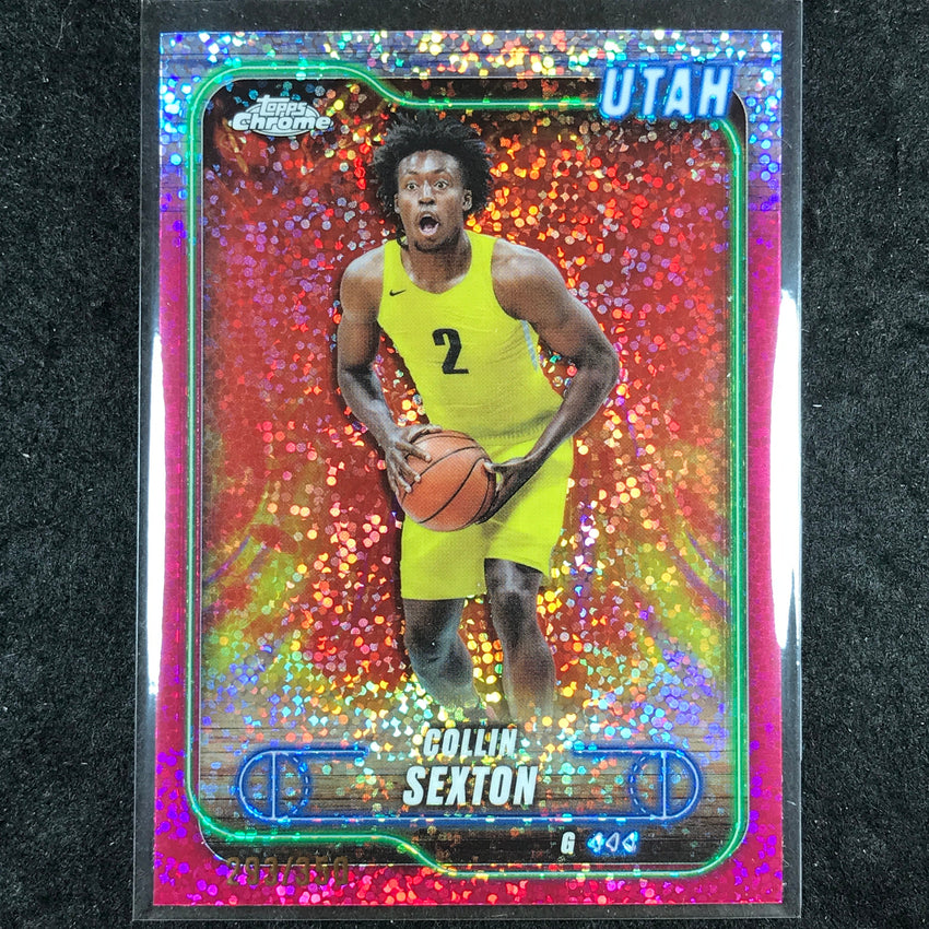 2024-25 Topps Chrome Basketball COLLIN SEXTON Magenta Speckle 293/350 #35