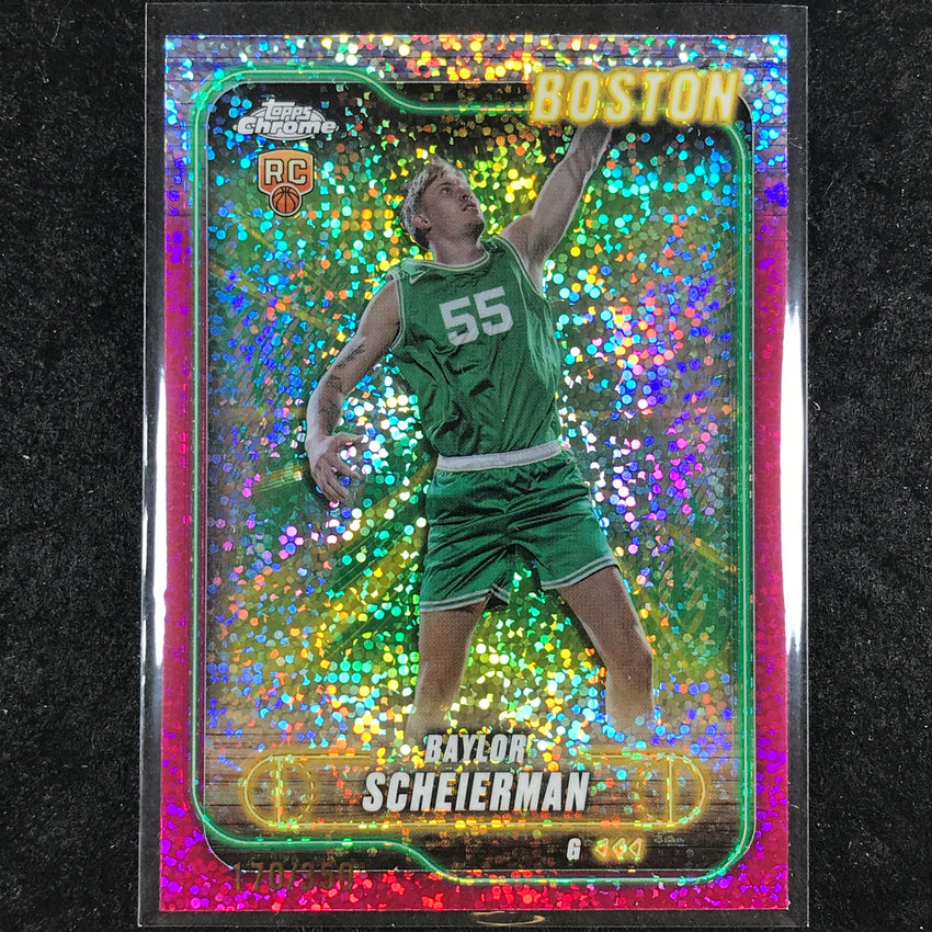 2024-25 Topps Chrome Basketball BAYLOR SCHEIERMAN Rookie Magenta Speckle 170/350