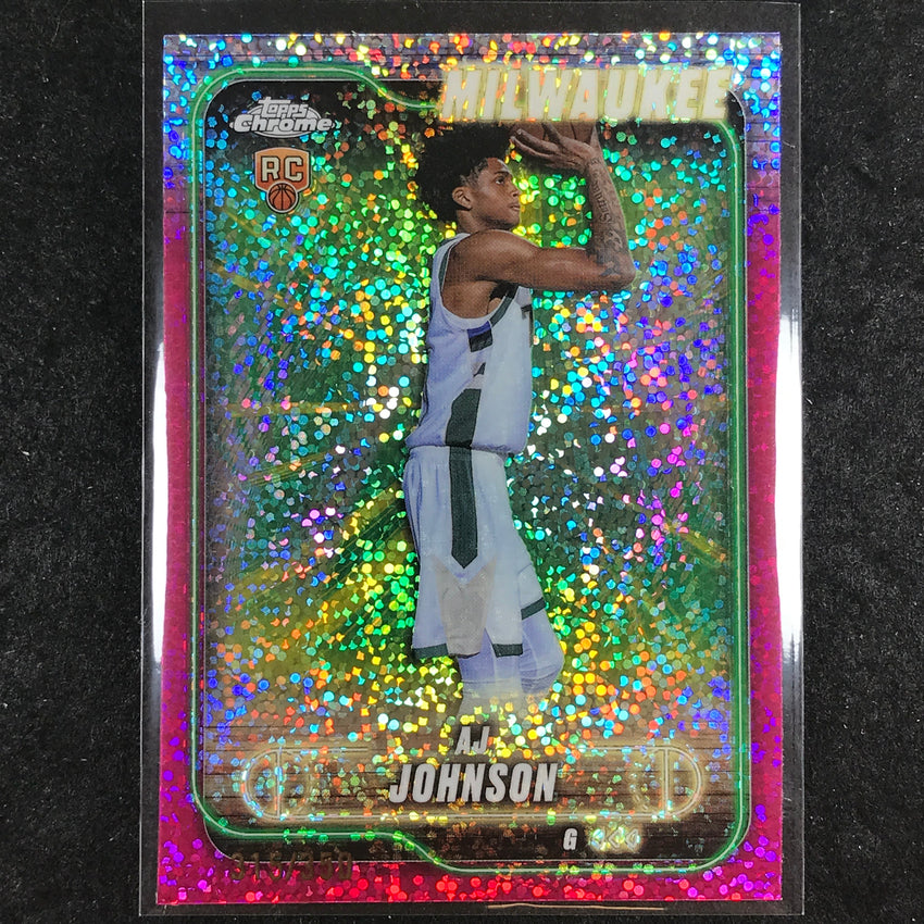 2024-25 Topps Chrome Basketball AJ JOHNSON Rookie Magenta Speckle 315/350 #145