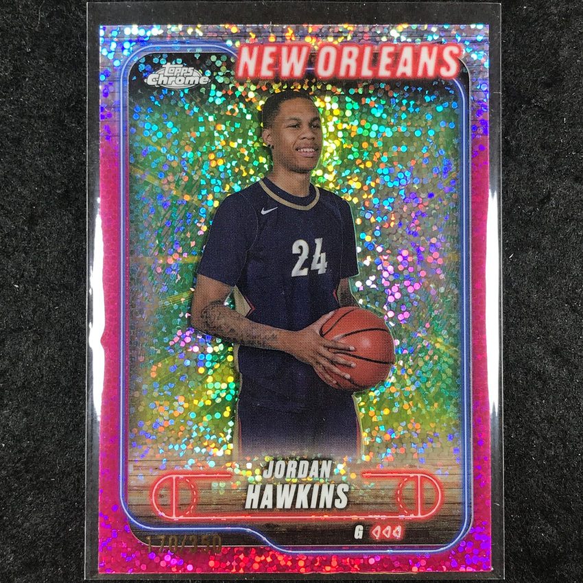 2024-25 Topps Chrome Basketball JORDAN HAWKINS Magenta Speckle 170/350 #200