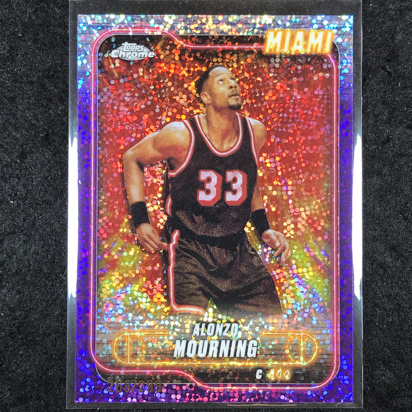 2024-25 Topps Chrome Basketball ALONZO MOURNING Purple Speckle 268/299 #9