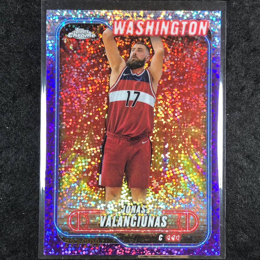 2024-25 Topps Chrome Basketball JONAS VALANCIUNAS Purple Speckle 223/299 #91