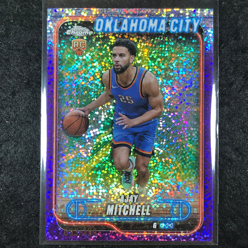 2024-25 Topps Chrome Basketball AJAY MITCHELL Rookie Purple Speckle 93/299 #132